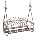 vidaXL Svingbenk Stål 112 x 60 x 126,5 cm Antikk Brun
