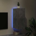 vidaXL Vegghengt TV-benk med LED-lys betonggrå 30,5x35x70 cm 8721012258228