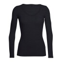 Icebreaker Women's Siren Long Sleeve Sweetheart XL, Black