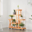 vidaXL Blomsterstativ med hjul 95x25x101 cm heltre gran