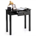 Konsollbord med skuff inngangsbord smalt industrielt sidebord laget av tre 71 x 30 x 71cm svart