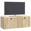  Vegghengt TV skap 78,5 x 31 x 30 cm Sonoma eik Konstruert tre