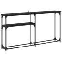  Konsollbord Svart Eik 146 x 22.5 x 75 cm Konstruert tre