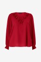 Ellos Plus collection   Bluse med volang   Rød