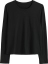 aim´n Soft Basic Round Neck Long Sleeve   BLACK   XS