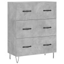 vidaXL Skjenk betonggrå 69,5x34x90 cm konstruert tre
