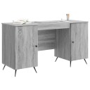 vidaXL Skrivebord med dør Grå sonoma 142,5 x 50 x 75 cm Konstruert tre