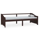 vidaXL Sengeramme 3 seter heltre furu 90x200 cm mørkebrun