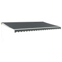 Uttrekkbar markise antrasitt 5x3 m stoff og aluminium