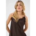 Cream Dame Topper Brun 2XL,