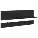  Vegghengt kleshenger Svart eik 90 x 15 x 36 cm Konstruert tre