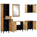 Vidaxl Baderomsskapsett 5 deler brun heltre mango 3310009
