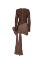 ROTATE Sequins Bow Mini Dress Kjole Brun 38