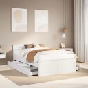  Sengeramme uten madrass med hodegavl hvit 120x190cm heltre furu