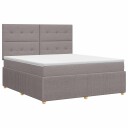 vidaXL Kontinentalseng med madrass Gråbrun 140 x 190 cm Stoff