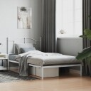 vidaXL Sengeramme i metall med hodegavl hvit 107x203 cm