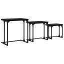 vidaXL Kaffebord med Nesting 3 pcs Svart eik 50,5 x 35 x 53 cm