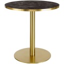 VEGA Bord Marvani bordben rustfritt stål; 75x80 cm HxØ; Bordplate Gullfarge/Svart/Marmorert Ramme Gullfarge; Rund