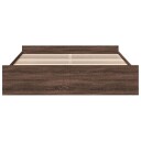  Sengeramme med skuffer brun eik 200x200 cm konstruert tre 8721102619243