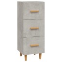 vidaXL Skjenk betonggrå 34,5x34x90 cm konstruert tre