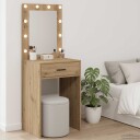  Sminkebord med LED lamper Artisan Eik 50x41x135 cm