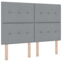  Boksfjær Seng med madrass med LED Lysegrå 140 x 190 cm stoff