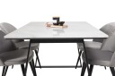 Venture Design Estelle & Velvet spisegruppe Hvit/grå 4 st stoler & bord 140 x 90 cm