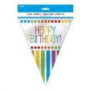 Unique Party Flaggvimpel Happy Birthday Rainbow 47118