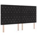  Box Spring Seng med Madrass og LED Svart 180x200 cm Fløyel