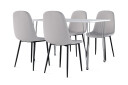 Scandinavian Choice Kranstull Spisebord 120 cm + 4 stk Naira stol grå med svarte ben   Hvit/Grå