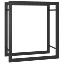 Vedstativ stål matt 50x28x56 cm - sort