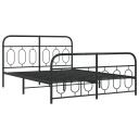 Sengeramme i metall med hode- og fotgavl svart 135x190 cm 8721102646041