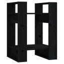 vidaXL Bokhylle/romdeler svart 41x35x57 cm heltre furu