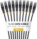 StarTech Kabel 1 m Svart Slim CAT6 Kabel 10 Pack