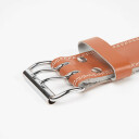 6 Inch Padded Leather Belt, brown, xxlarge/xxxlarge