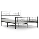 vidaXL Sengeramme i metall med hode  og fotgavl svart 120x190 cm