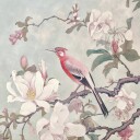 Chinoiserie Bird Spring Vibes 004 Poster Plakat / 50x50cm
