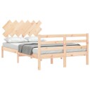 vidaXL Sengeramme med hodegavl 4FT small double heltre