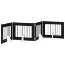 Vidaxl Foldbar Hundegitter Med Stativer 4 Stk. Svart Eik 321 cm
