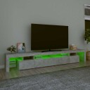  TV-benk med LED-lys betonggrå 260x36,5x40 cm