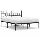 vidaXL Sengeramme i metall med hodegavl svart 140x190 cm 8721012188600