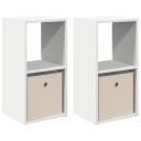  Nattbord 2 pcs Hvit 30,5 x 27 x 59,5 cm Konstruert tre