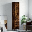 vidaXL Highboard røkt eik 34,5x34x180 cm konstruert tre 8720845482923
