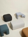 Hübsch Cube Puff Brun