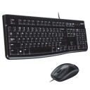 Logitech MK120 Desktop - CH - Tastatur & Mussett - Sveitsisk - Svart
