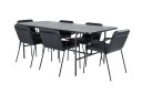 Venture Home Unos Spisegruppe 200 cm Rektangulær med 6 Tvist Stoler Sort