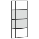 vidaXL Skyvedør med monteringssett 102,5x205 cm herdet glass&aluminium
