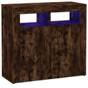 vidaXL Skjenk med LED-lys røkt eik 80x35x75 cm