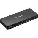 Sandberg USB C 13 i 1 Dockingstasjon Pro USB A/C HDMI RJ45 100W Svart