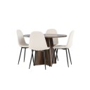 Spisegruppe Venture Home Bootcut Ø110 med 4 stk Polar Stoler Fløyel